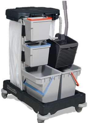 Image de CHARIOT DE LAVAGE COURT 2 SEAUX 15L-PRESSE-COLLECTEUR