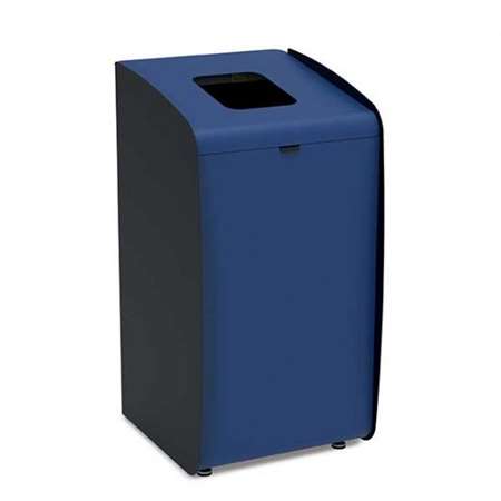 Image de POUBELLE TRI SELECTIF ACIER BLEU 80L