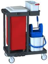 Image de CHARIOT DE LAVAGE COURT ECO - 2 SEAUX-PRESSE-COLLECTEUR