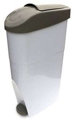 Image de POUBELLE HYGIÈNE FÉMININE À PÉDALE BLANCHE