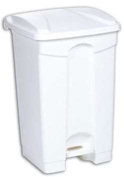 Image de POUBELLE PLASTIQUE BLANC 45L À PÉDALE